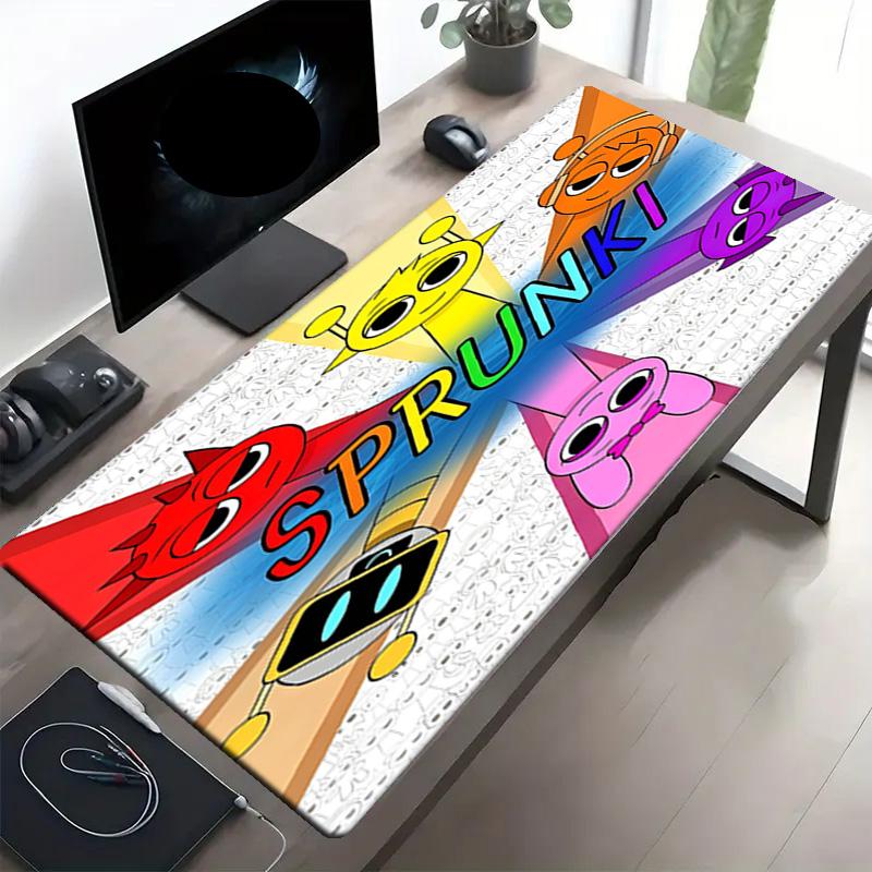 Sprunki Game Print Mouse Pad, Anti‑Slip Desktop Keyboard Mat, for PC Laptop Gaming Working Daily Use, Cool Festival Surprise Gift