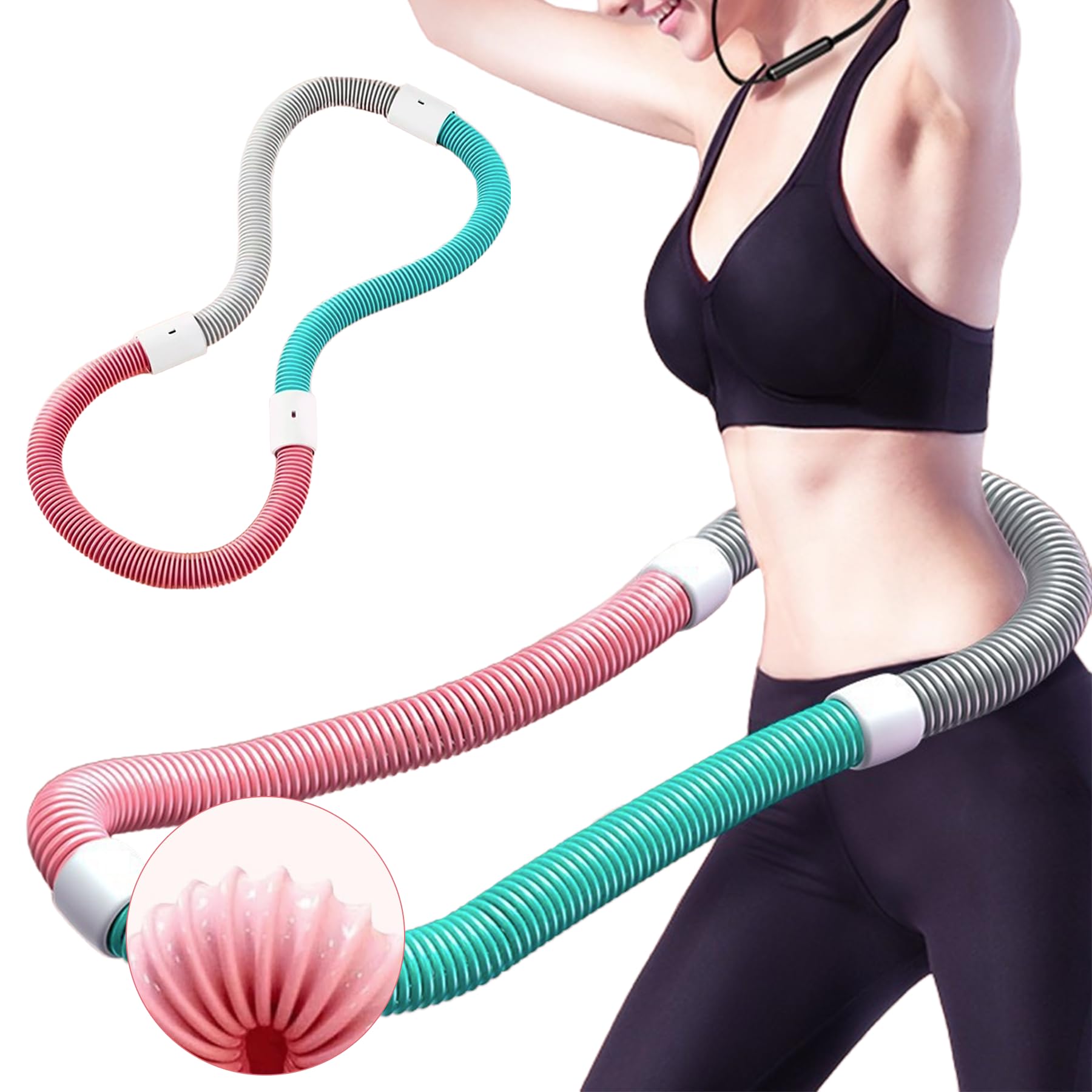 

Summer Improved Silent 2nd Hula Hoop for Weight Belly Quiet Hula Streak Fat Chest Muscle Weight Multifunctional Fitness Training [2025 Generation]