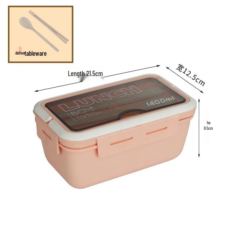 Portable Wheat Straw Bento Box: Insulated, Multi-Compartment, Japanese-Style, Microwave Safe for Office Workers & Students