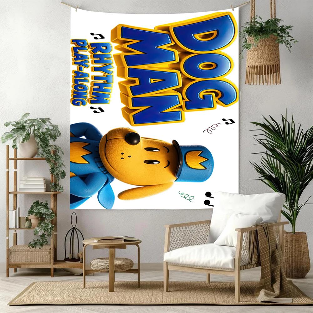 Dog Man Wall Decor Tapestry Art For Pet Memorial Birthdaywedding Party Backdrop Family Gift