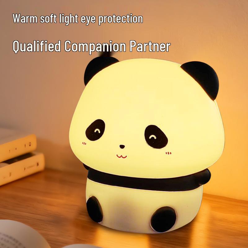 Panda HuaHua Silicone Night Light: Cozy Bedside Lamp & Sleep Companion