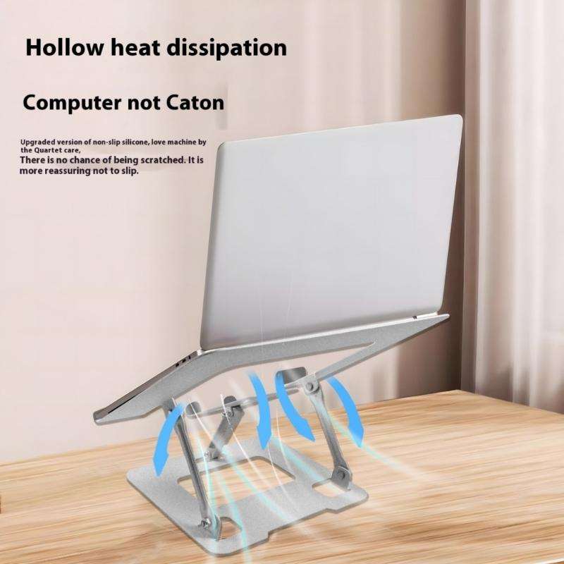 Double Purpose Foldable Laptop Stand Carbon Steel Phone Holder Adjustable Height Desktop Bracket for 8.4-11Inch Computers