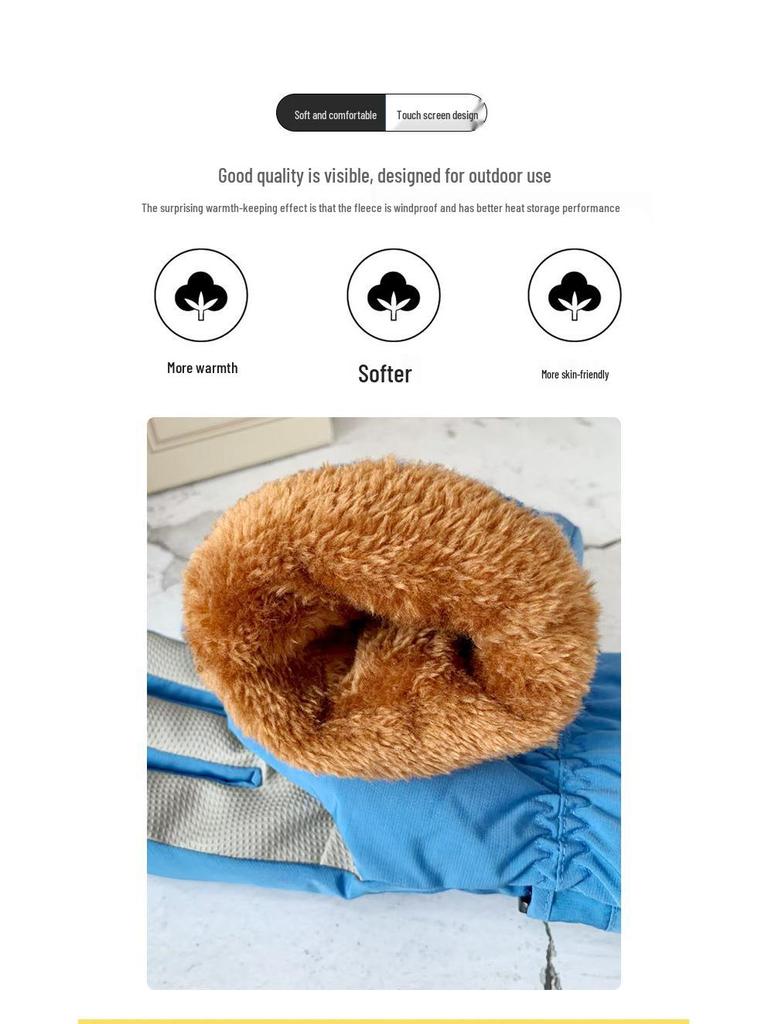 Cartoon Wasserdichte Winter Skihandschuhe für Kinder - Dick, Warm, Rutschfest, Kältefest