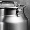 Sealed Food Container with Measuring Cup dampnessResistant ClampLid Stainless Steel Storage Jar