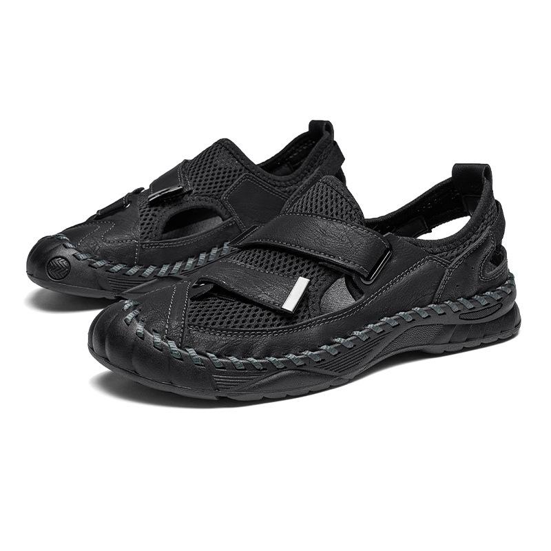 

2025 сандалии мужские летние нескользящие и износостойкие с мягкой подошвой туфли для вождения мужские уличные повседневные трендовые пляжные туфли 38