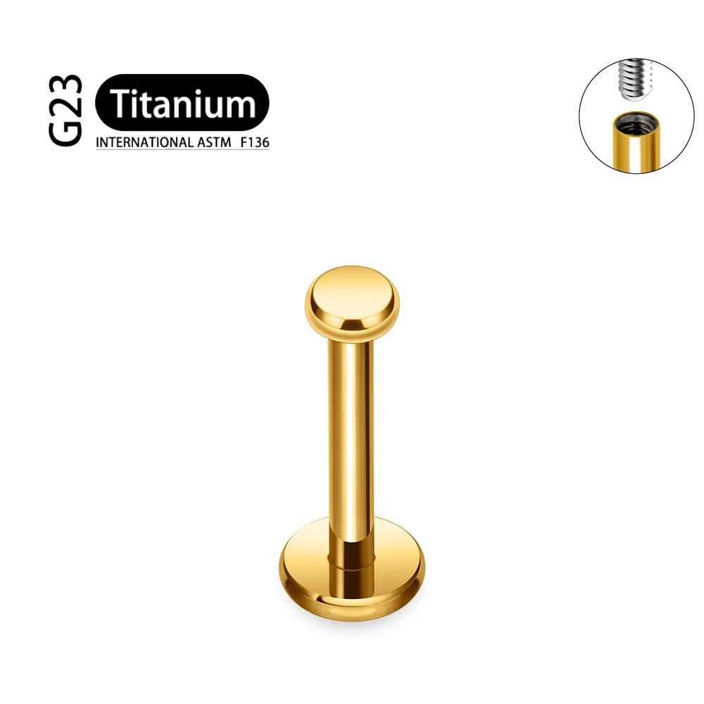 Astm F136 Titanium Circle Dot Flat Disc Stud Earring 16G Round Disc Cartilage Helix Tragus Earlobe Nose Stud Jewelry