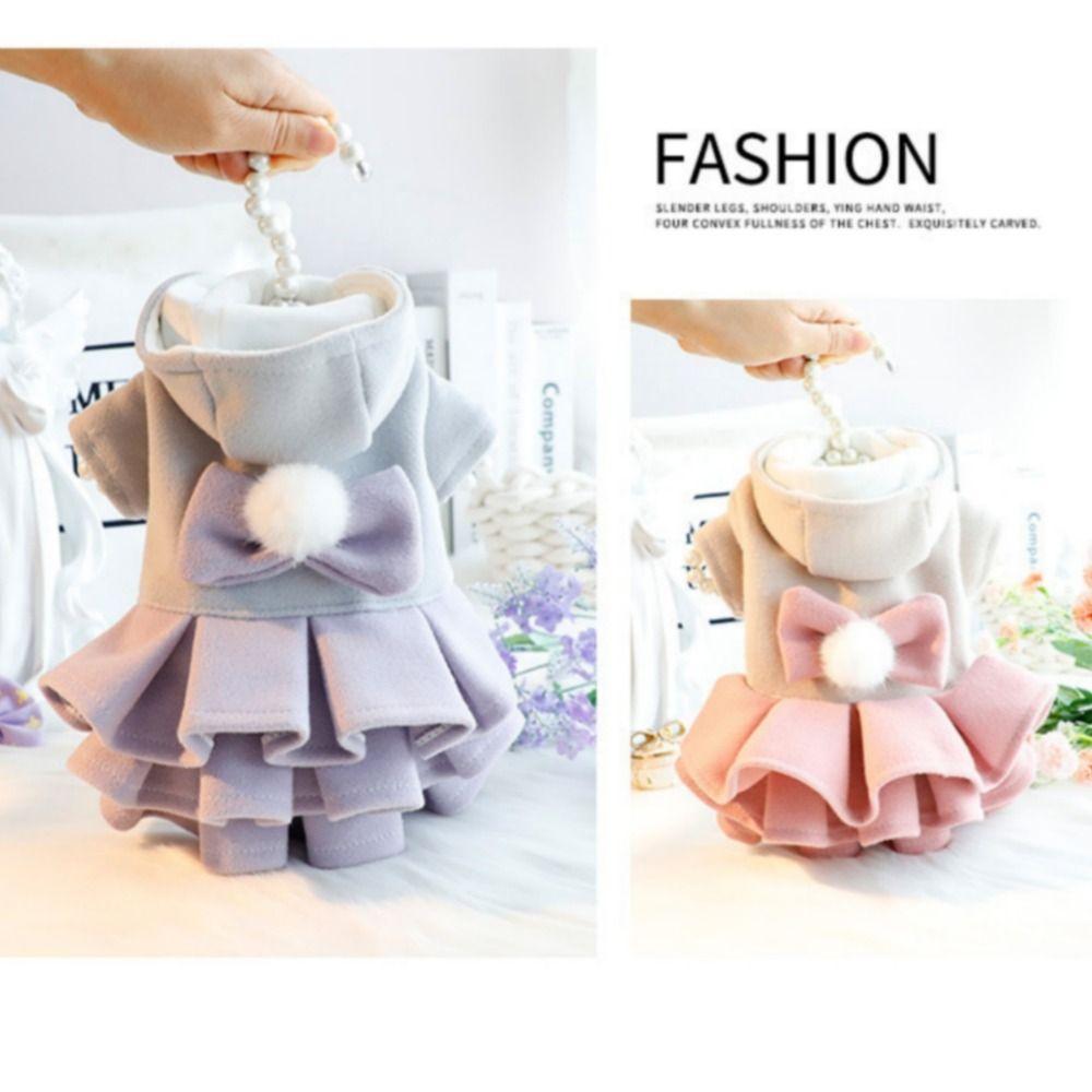Fashion Autumn Winter Outfit Pet Dog Clothes Teddy Bear Tutu Skirt Pet Coat Dog Dresses Woolen Cat Princess Skirt for Small Dogs