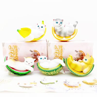 AAGWW Gachapon Capsule Toy, My Little Panda Capsule Toy, 5-Piece Set, Character Cat Figurine, Cute Toy Set, Gift, Fruit Series