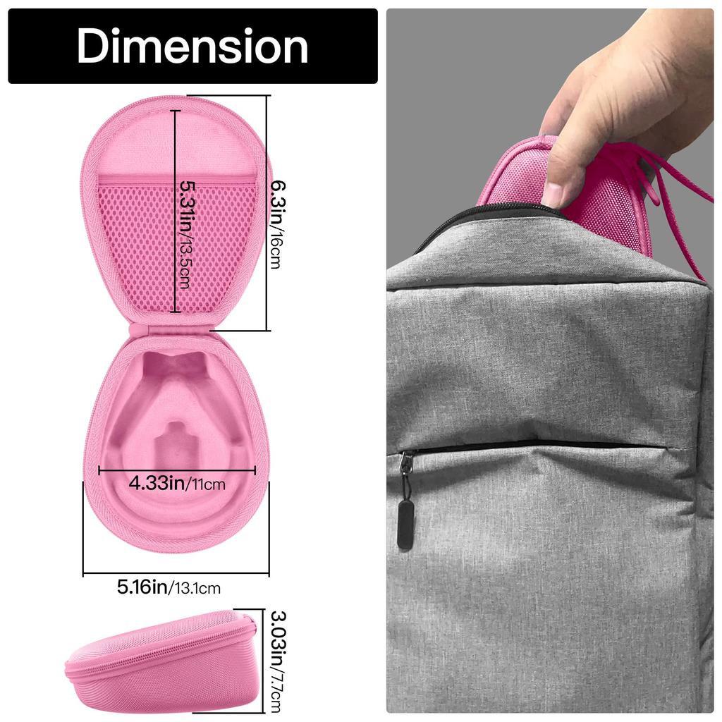 Carcasă Dură de Călătorie co2CREA pentru Căști Wireless cu Conducție Osoasă Shokz OpenRun Pro 2/Mini/Swim/Move cu Ureche Deschisă (Roz)