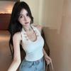 Summer Women'S Sexy Metal Chain Decoration Halterneck Sleeveless Slim Camisole