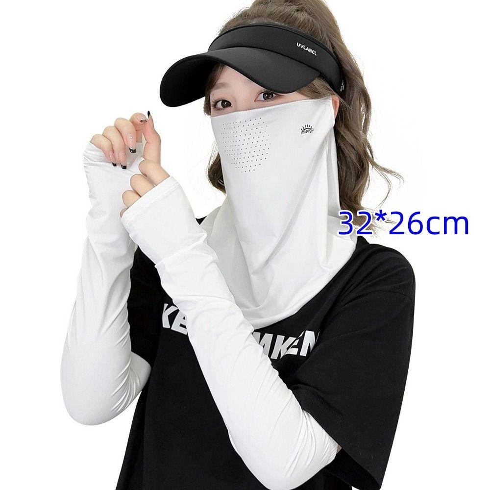 Breathable Ice Silk Sunscreen Masks Sunproof Long Neck Covers New Full Head Mask  Summer