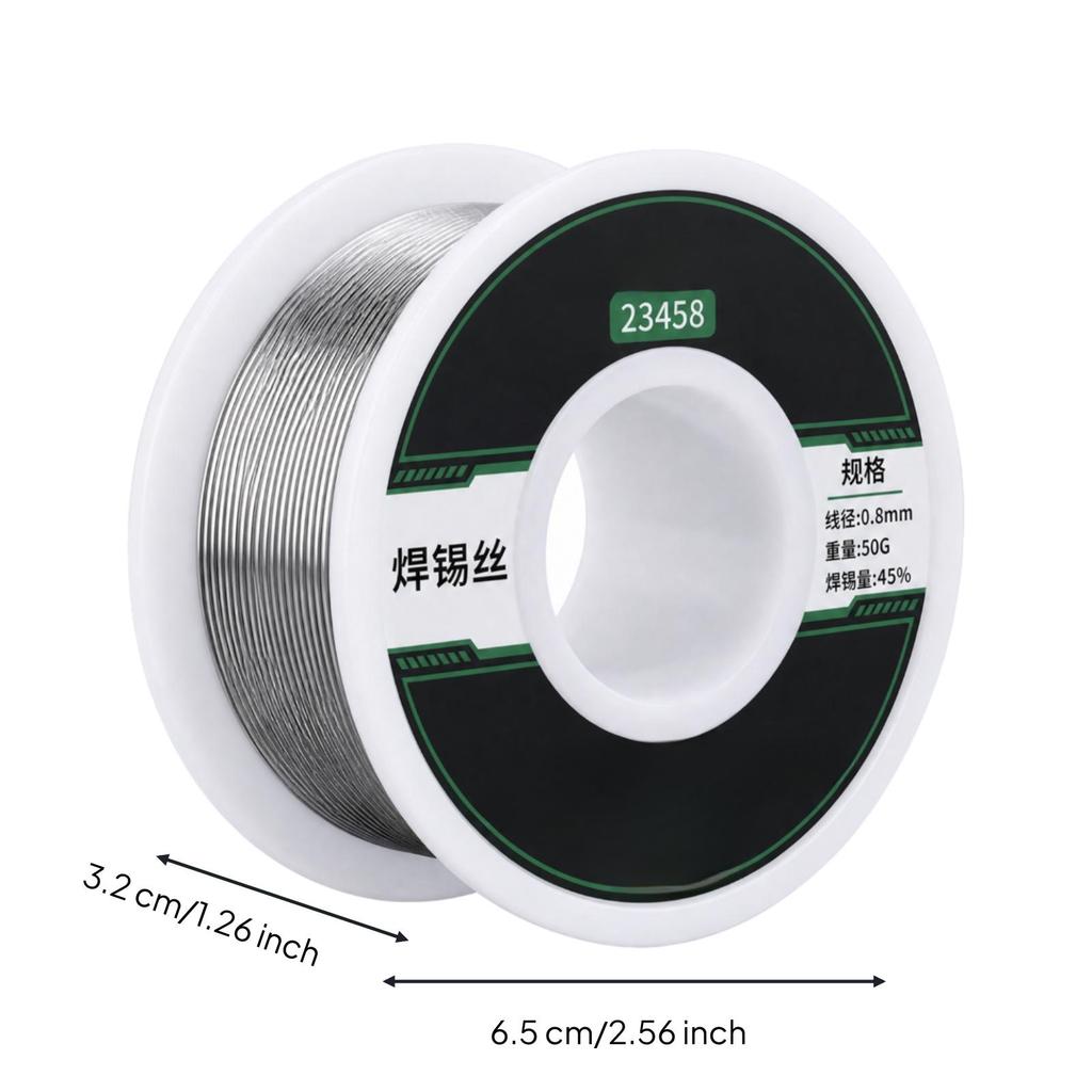 50g Solder Wire Spool SilverColored with Flux Core Moves Smoothly for Electronics