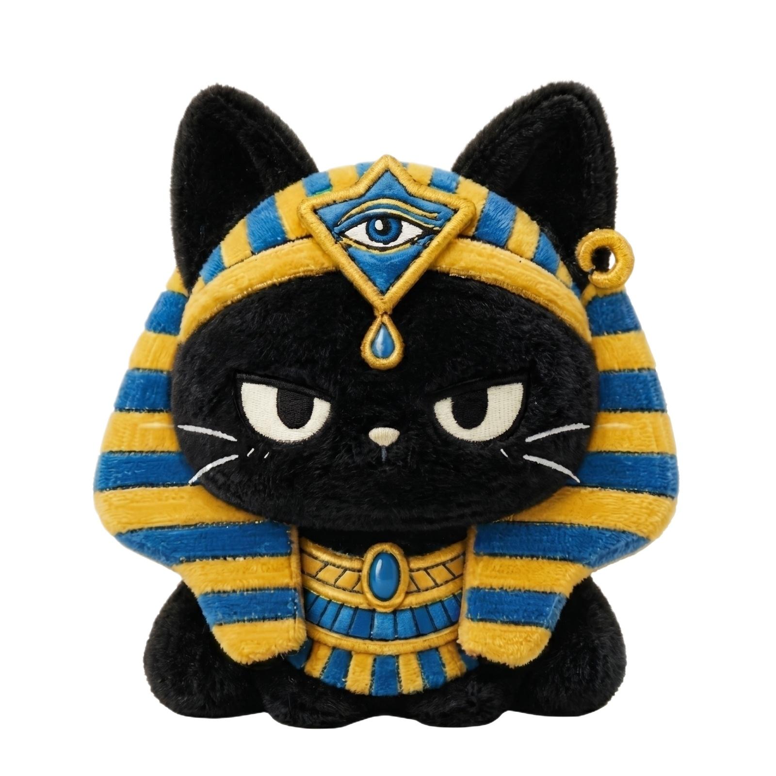 

Plush Cat Toy Egyptian Pharaoh Design Soft Stuffed Animal Figure Collectible Gift for Kids and Adults Home Decor One Size
