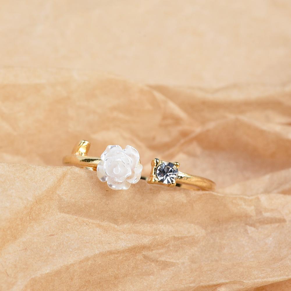 1PCS Camellia Opening Adjustable Ring