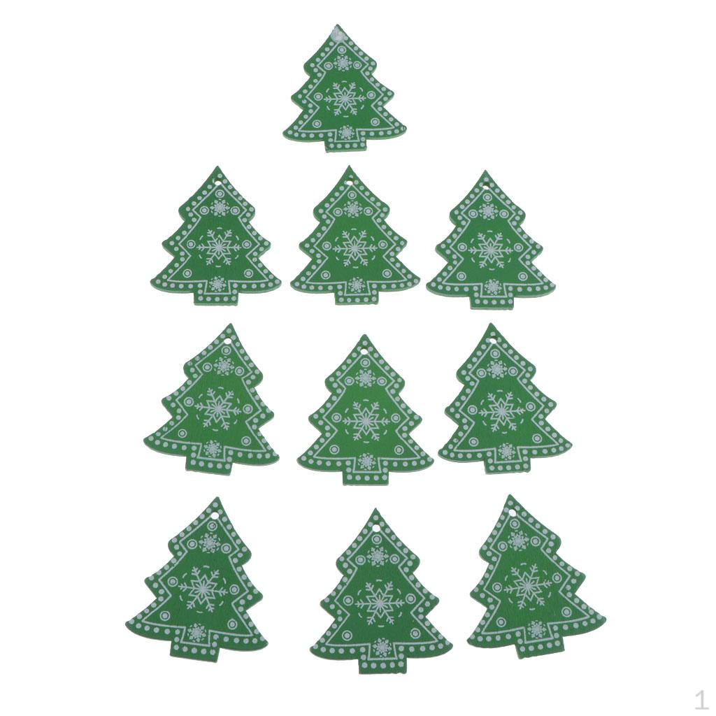 10 Pieces Of Wood Shapes Labels DIY Christmas Ornaments
