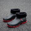 Winter Fur Rain Boots Men Fashionable Non Slip Waterproof Rubber Shoes Fishing Work Car Wash Resistant Water Boots