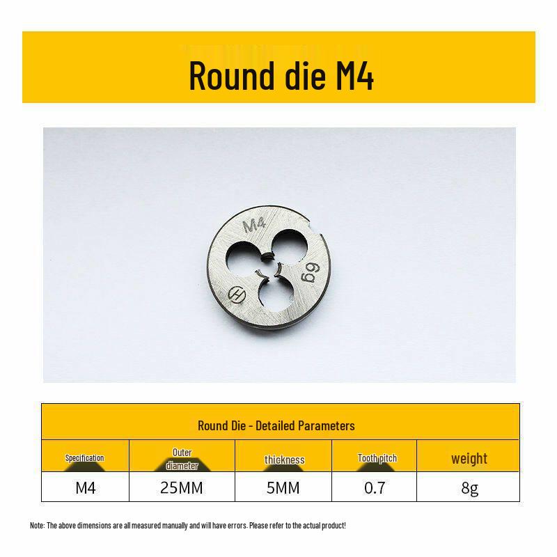 Круглая плашка и ручная метчиковая резьба из быстрорежущей стали: Крупкая/Мелкая резьба M4-M10
