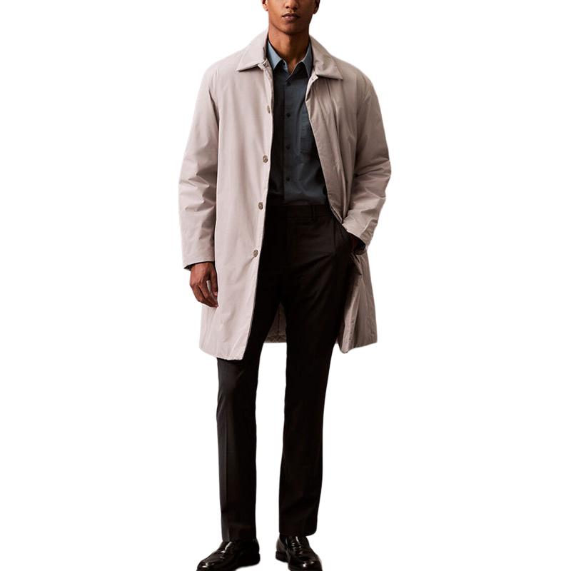 

Calvin Klein Solid Color Single Breasted Long Sleeve Coat Men coats Gray 40EM516-BAE M