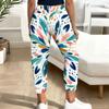 Women Plus Size Colorful Printed Jogger Pants Drawstring Waist Side Pockets Cuffed Ankle