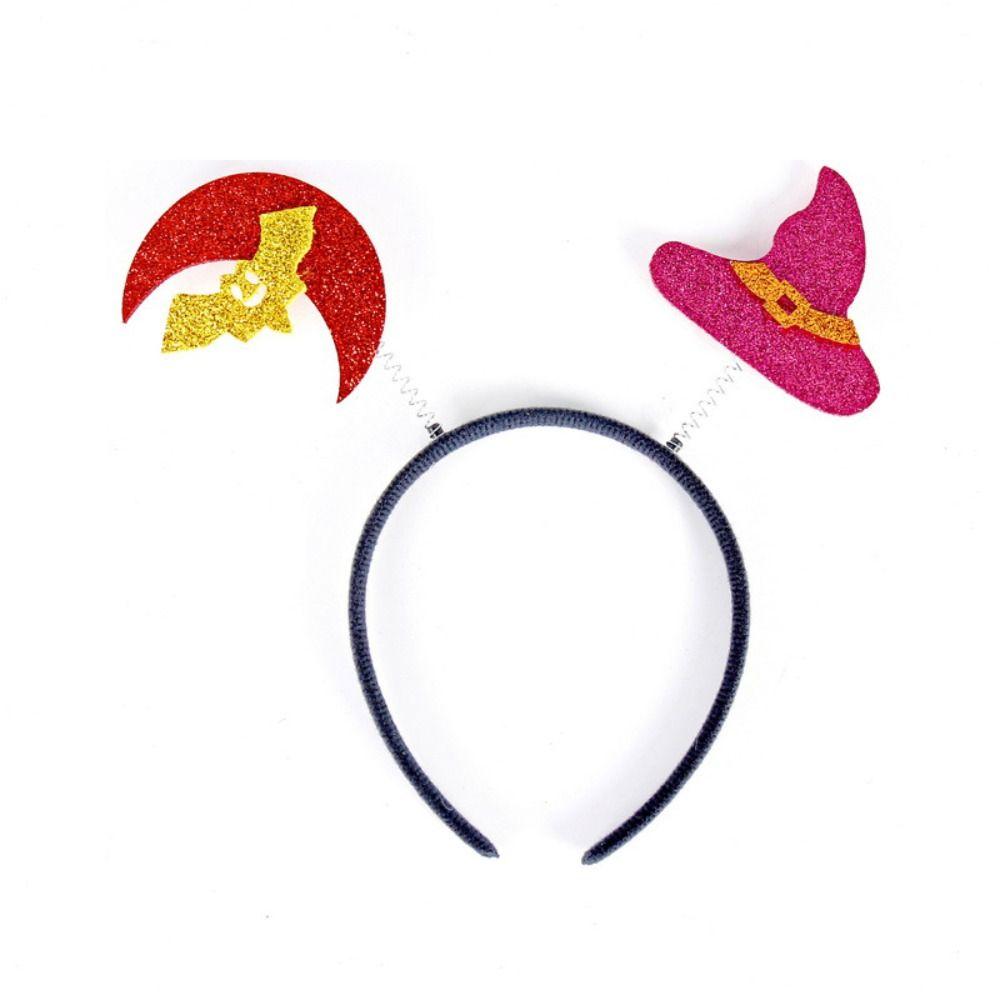 Cerchietto Halloween Ala di Pipistrello Ragnatela Zucca Teschio Fascia Atmosfera Spettrale Cappello da Strega Cerchietto Halloween Palla di Trucco