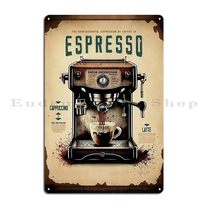 Starožitný Coffee Wall Art Print Dokonalý doplněk do sbírky každého milovníka kávy Kovový Club Cave Designový Plechový Značka Plakát