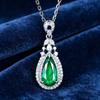 Exquisite Pear Shaped Synthetic Zircon Inlaid Pendant Necklace, Minimalist Design Collarbone Chain, Suitable for Elegant Jewelry Worn In Daily Life