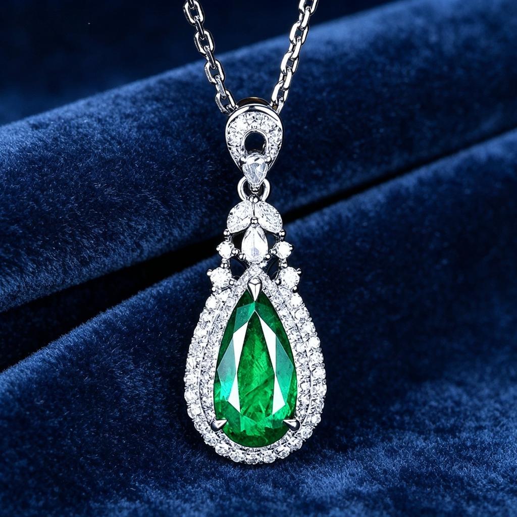 Exquisite Pear Shaped Synthetic Zircon Inlaid Pendant Necklace, Minimalist Design Collarbone Chain, Suitable for Elegant Jewelry Worn In Daily Life
