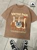 Vintage Duck Need Coffee Printing Snow Wash Men TShirt Summer Fashion Tops Casual Cotton Soft Washed Tee Unisex Clothing