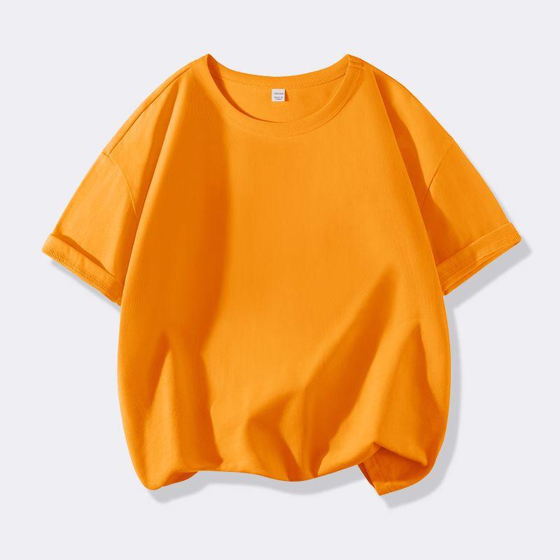 Boys Spring and Summer Round Neck Handsome T-shirt Middle and Big Children Solid Color Short-sleeved Casual Sports Tops