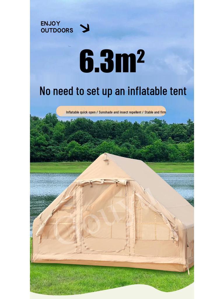 6.3 Sq M Portable Rainproof Inflatable Oxford Cloth Camping Tent