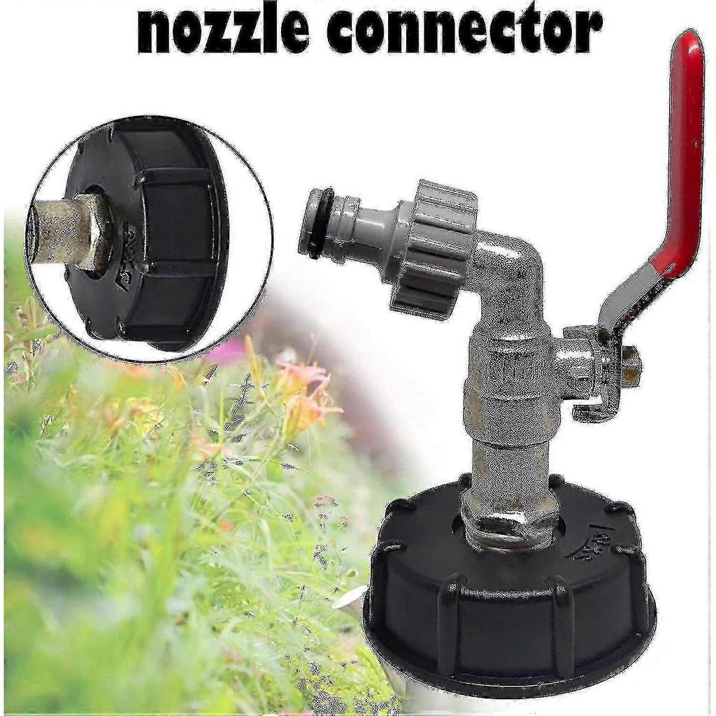 1000L IBC Tank Tap Connector S60x6 with 1/2 Inch Hose Adapter for Garden Water Drainage and Liquid Transfer Applications