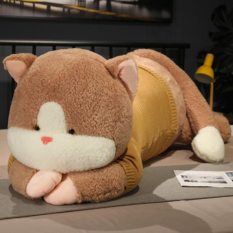 Cute Cat Pillow Doll Girl Sleeping On The Bed Rag Doll Bear Doll Large Plush Toy