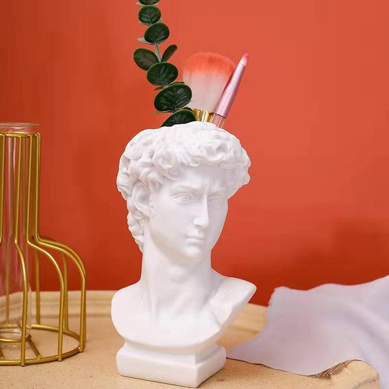 Nordic David Pen Holder & Ikebana Vase: Creative Makeup Brush Organizer & Decorative Plant Pot