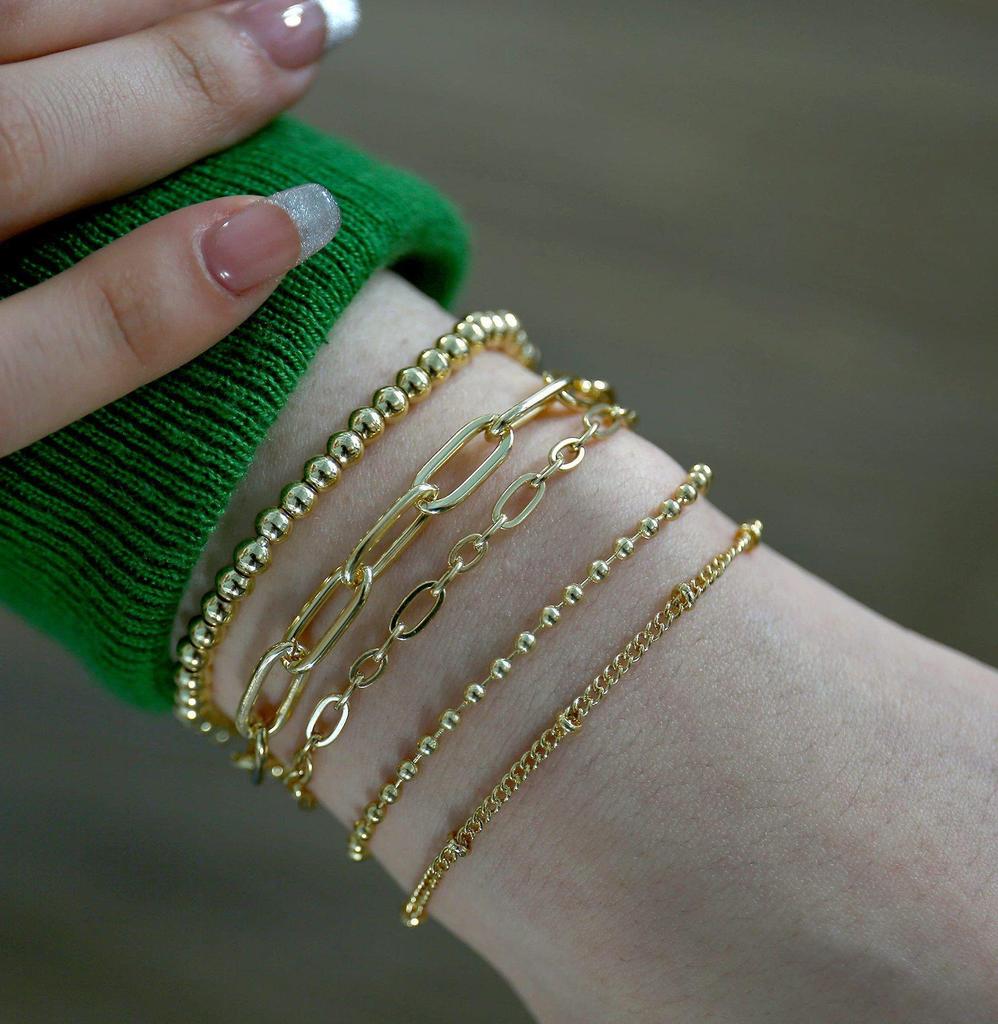 Bohemian Minimalist Women's Hand Jewelry Set: 6 Multi-layer Simple Bracelets