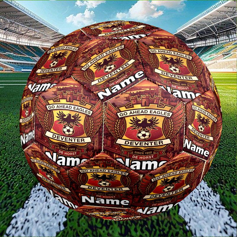 Custom Name Personalized Go Ahead Eagles Print Size 5 Soccer Ball Training & Match Football, for Team, Kicking, Gift for Football Enthusiasts