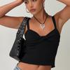 M European and American women's clothing summer new solid color sleeveless backless kinked sling vest belly button top women