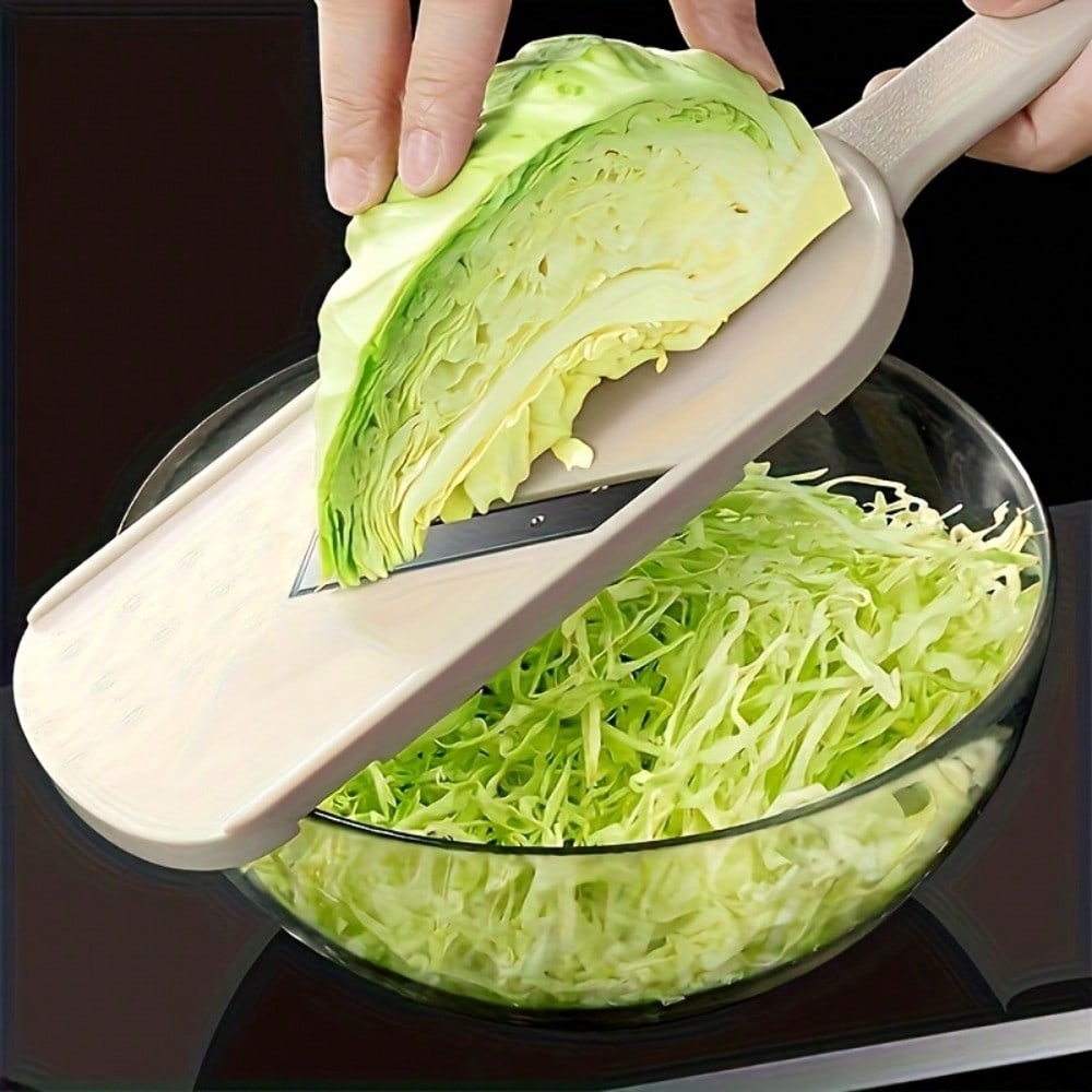 1pc Stainless Steel Kitchen Tool - Heavy-Duty Cabbage Slicer & Shredder - With Ergonomic Handle - Efficient Vegetable Shredding & Cutting