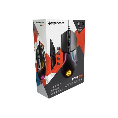 SteelSeries Gaming Mouse Wired Dual Sensor Weight/Center of Gravity Customization Function Equipped with 32-bit ARM Processor Rival 600 62446