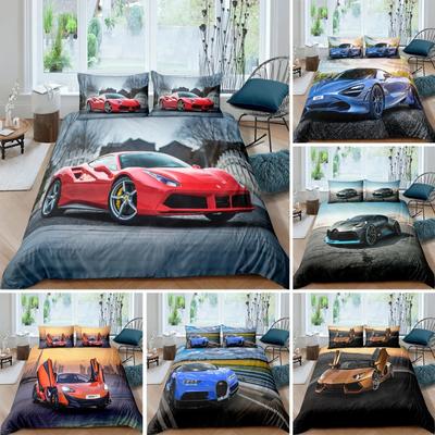 Luxury Racing Car Bedding Set Print Duvet Cover Set Polyester Quilt Cover Pillowcase Single Queen Twin King Size for Boys Men