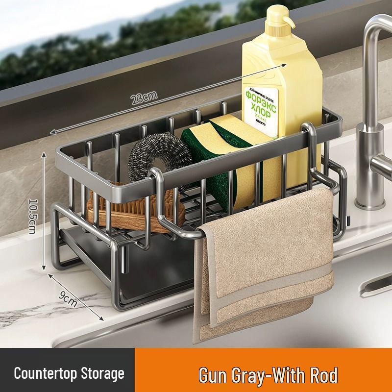Kitchen Sink Drain Rack Organizer for Dishcloths and Sponges