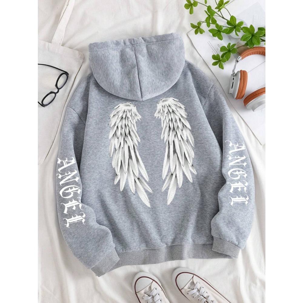 

Модные женские толстовки с 3D-принтом, пуловеры с рисунком крыльев ангела, весенне-осенние, уличные, повседневные, детские толстовки, топ 6XL