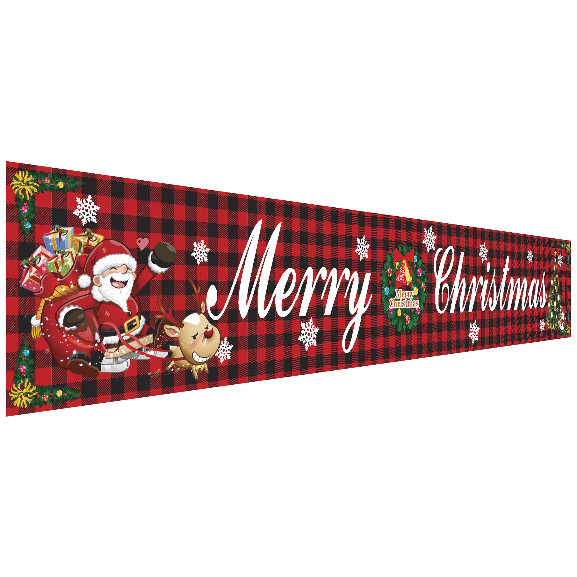 

296x48cm Merry Christmas Banner 100D Polyester Large Hanging Sign Xmas Party Decoration Gift B