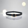 Black Womens Ontrend Pu Belt With Chic Automatic Closure For Effortless Fashion