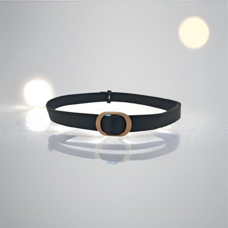 Black Womens Ontrend Pu Belt With Chic Automatic Closure For Effortless Fashion