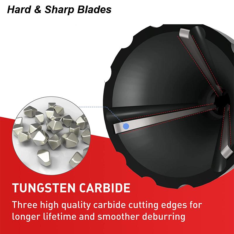 Deburring External Chamfer Tool Carbide Burr Blade Hard Sharp Metal Trimming Drill Bit Internal Countersink Steel Copper Screw