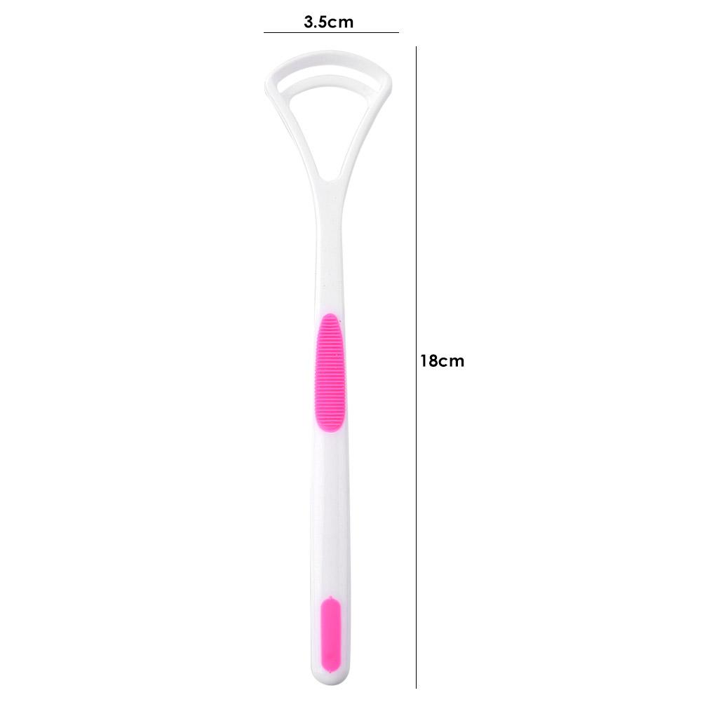 Tongue Brush Tongue Scraper Cleaner Dental Oral Care Tongue Cleaning Tool Anti-slip Design 180x35mm Yellow Blue Pink Green