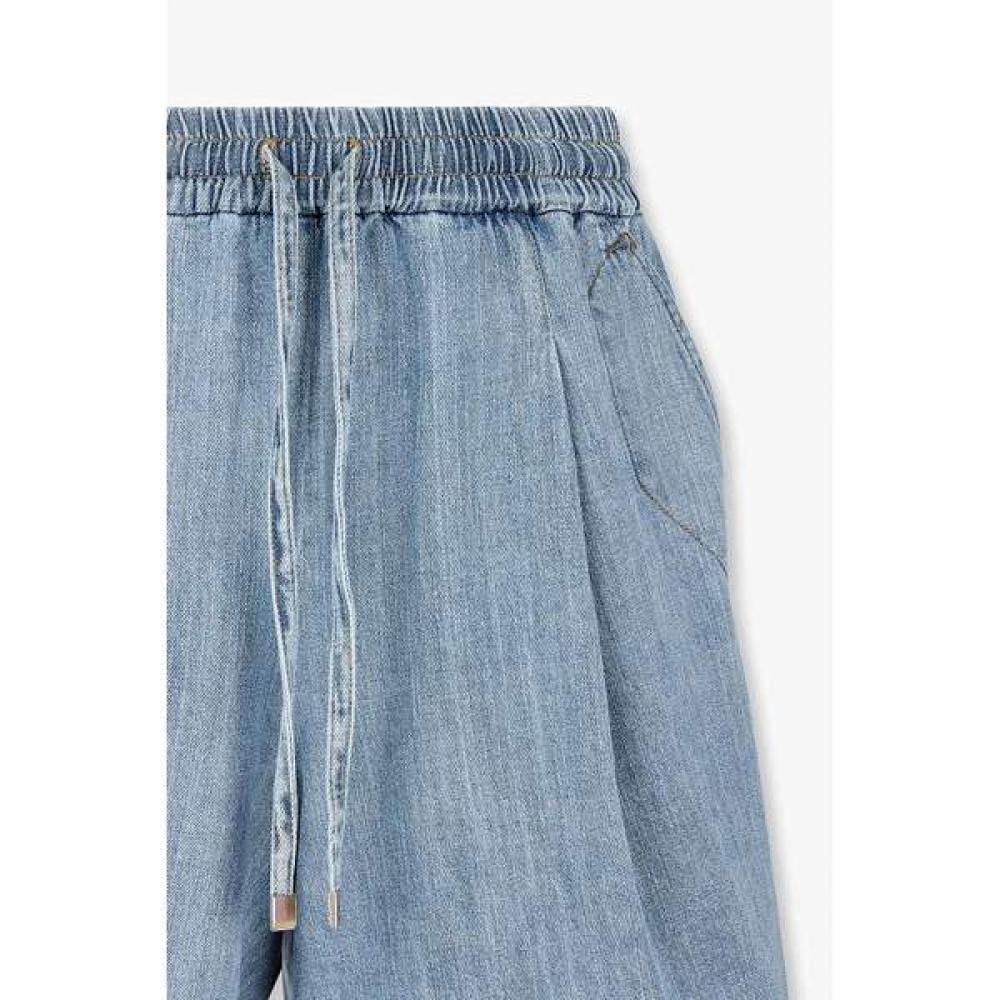 Vov Pintuck String Banding Denim Shorts  7156255009 