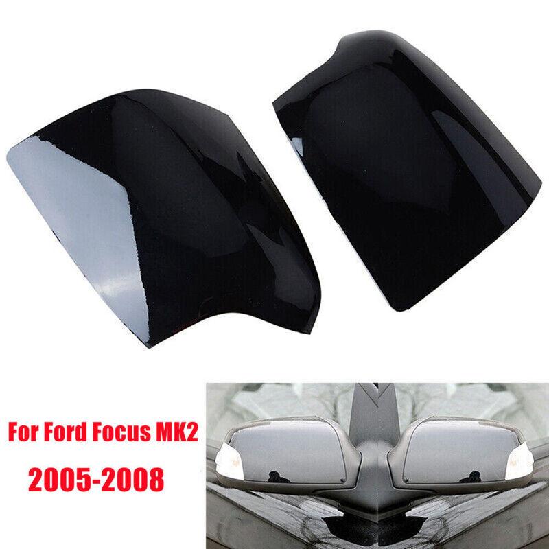 För Ford Focus MK2 2005-2008 Ersättningsbil Backspegelskydd Vingspegelkåpa Yttre Dörr Backspegelkåpa Dekoration Glanssvart
