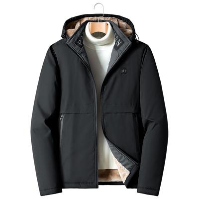 Dad Winter Coat Middle-aged Cotton-padded Jacket Plus Velvet Padded Lambswool Coat Middle-aged Cotton-padded Winter Cotton-padded Jacket Male