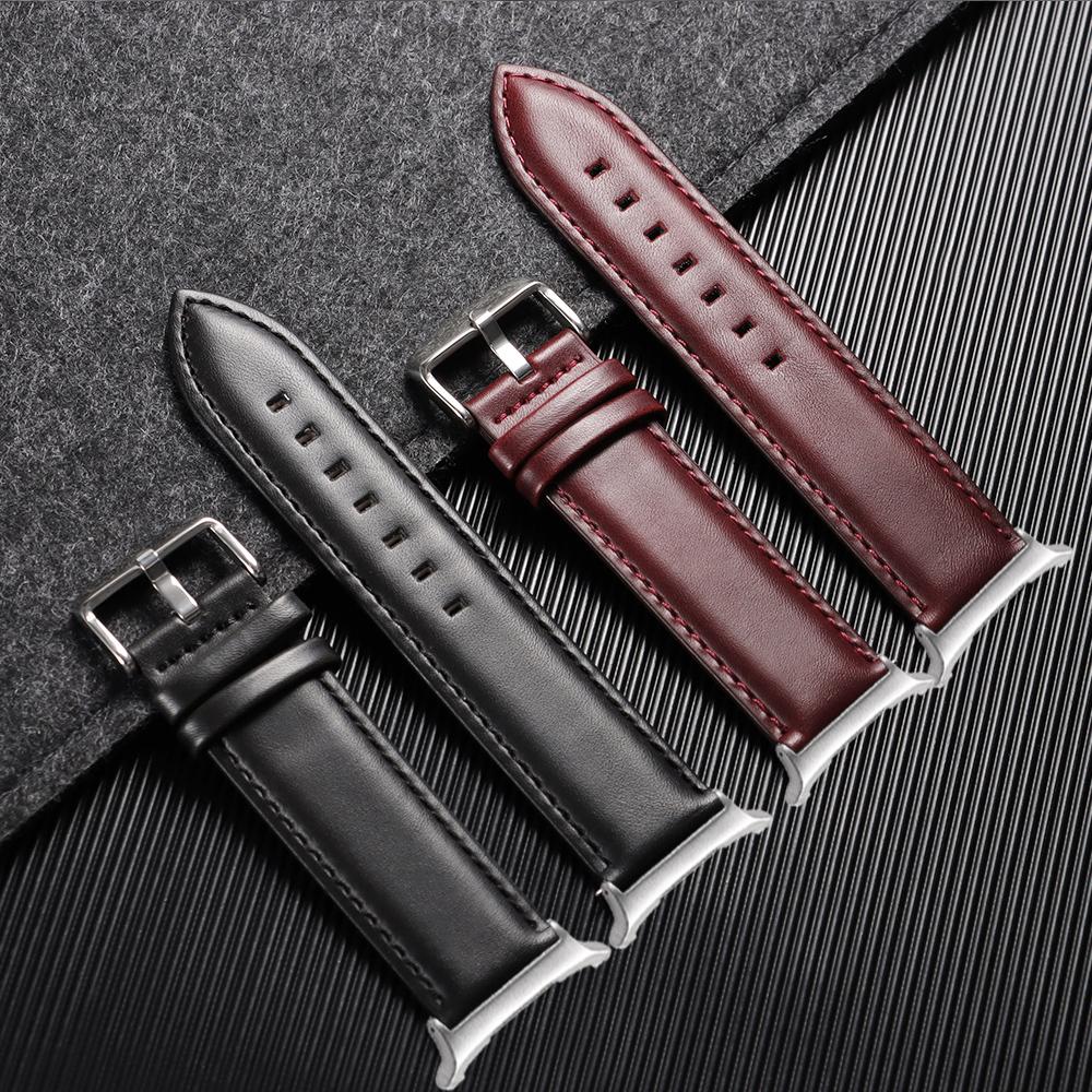 Cowhide Watch Band for Samsung Galaxy Watch Ultra 47mm No Gap Strap for Galaxy Watch 7 47mm for Men Women Soft Busines Bracelet